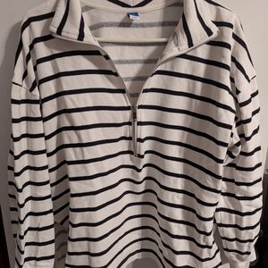 Striped Half-Zip Pullover
